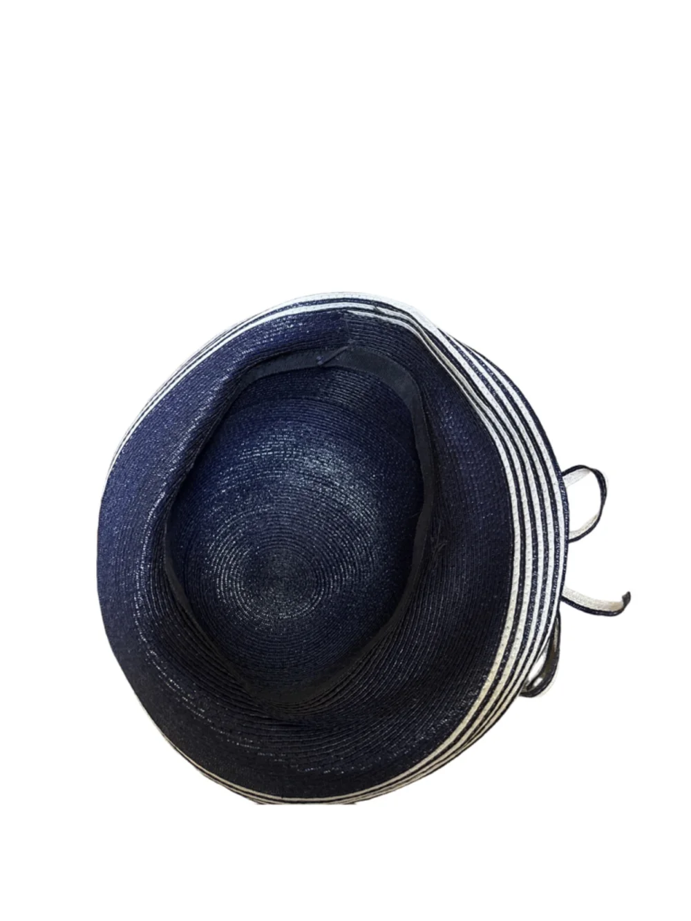 Women's Unbranded Navy Blue and White Striped Sun Hat, One Size